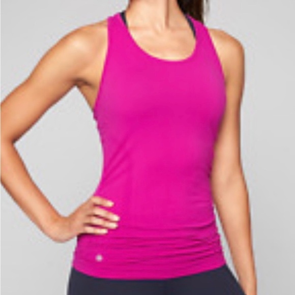 Athleta Tops - Athleta Bright Fuchsia Speedlight Seamless Racerback Athletic Tank Top SIZE S
